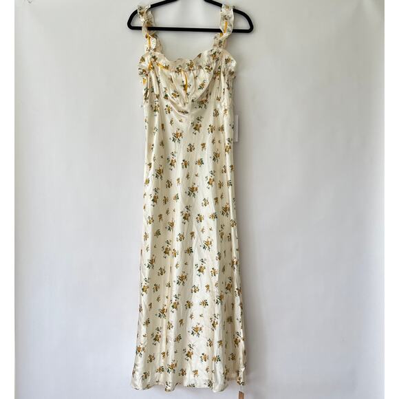 Reformation Erdem Silk Ruffled Flora Dress Missing Button M NWT - Picture 8 of 12
